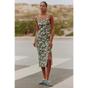 Anthropologie | Dresses | Anthropologie Celandine Hibiscus Cutout Blue And  White Halter Midi Dress | Poshmark